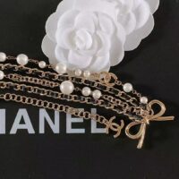 Chanel Women CC Chain Belt Gold Metal Resin Glass Pearls Strass Black Calfskin Leather (12)