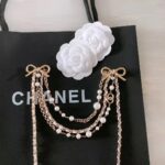 Chanel Women CC Chain Belt Gold Metal Resin Glass Pearls Strass White Calfskin Leather – Bild 5