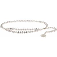 Chanel Women CC Chain Belt Metal Glass Pearls Imitation Pearls Strass Dark Gold Pearly White Crystal (6)
