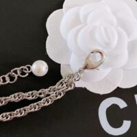 Chanel Women CC Chain Belt Metal Glass Pearls Imitation Pearls Strass Silver Pearly White Crystal (9)