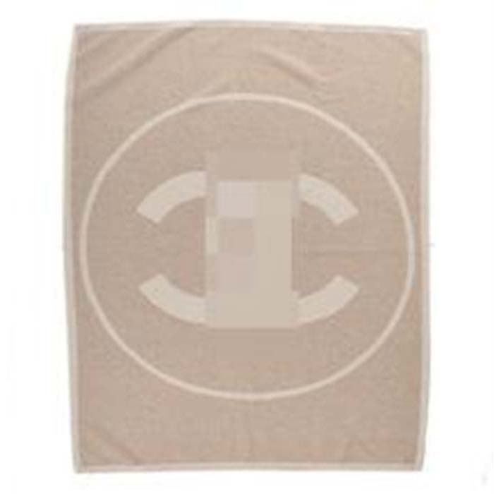 Chanel Unisex CC Cotton Wool Tweed Beige Sandy Multifunction Blanket Scarf