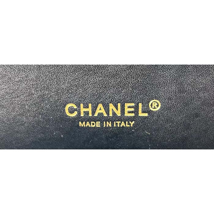 Chanel Women CC Flap Bag Strass Sequins Gold-Tone Metal Black White