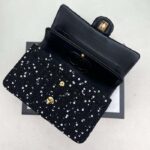 Chanel Women CC Flap Bag Strass Sequins Gold-Tone Metal Black White – Image 6