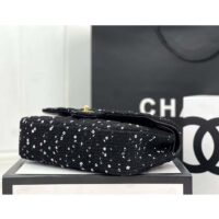Chanel Women CC Flap Bag Strass Sequins Gold-Tone Metal Black White (5)