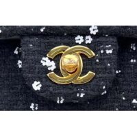 Chanel Women CC Flap Bag Strass Sequins Gold-Tone Metal Black White (5)