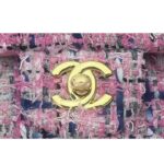 Chanel Women CC Flap Bag Tweed Fabrics Gold-Tone Metal Purple Pink Blue - Image 8