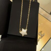 Chanel Women CC Necklace Gold Tone Metal (2)