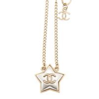 Chanel Women CC Necklace Gold Tone Metal (2)