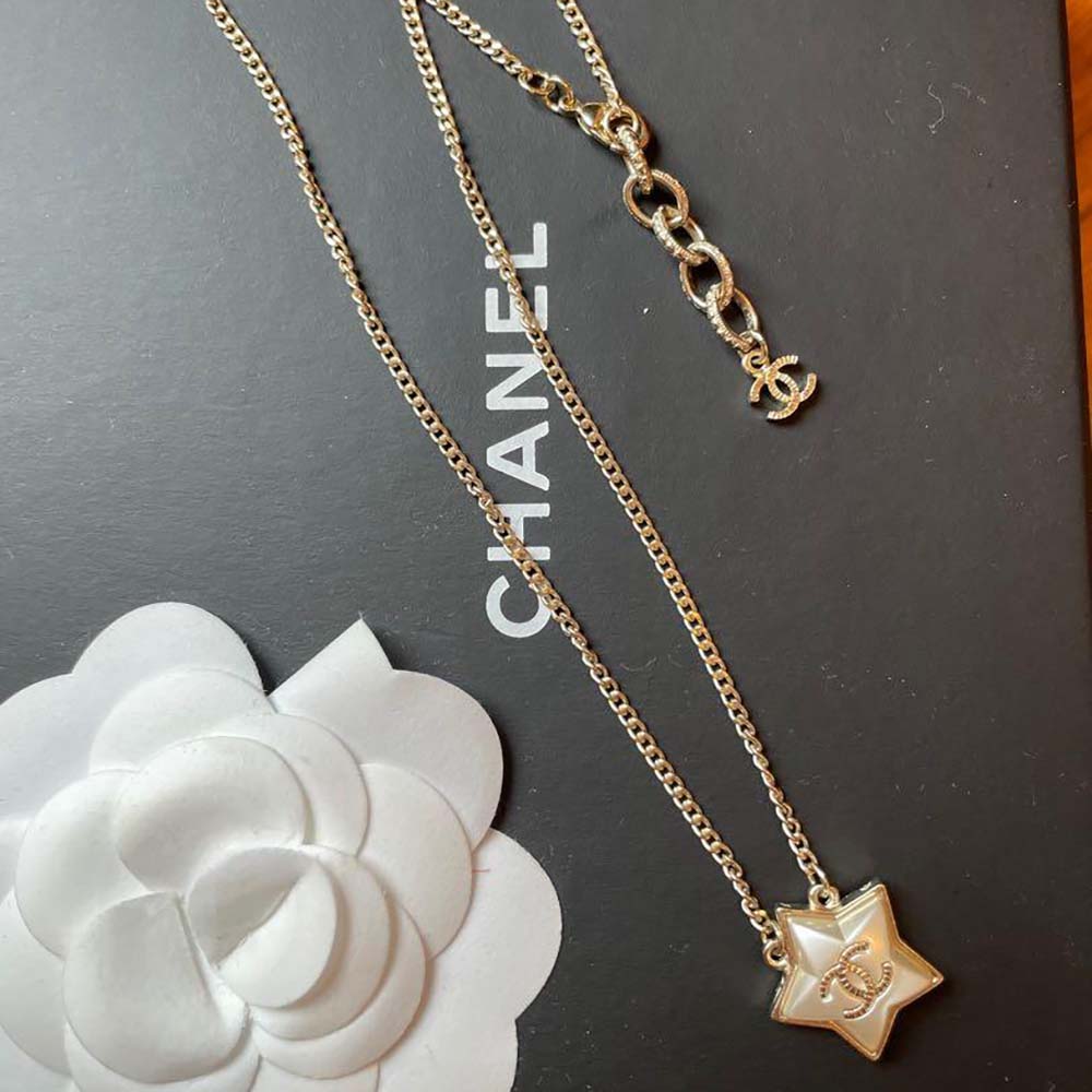Chanel Women CC Necklace Gold Tone Metal (4)