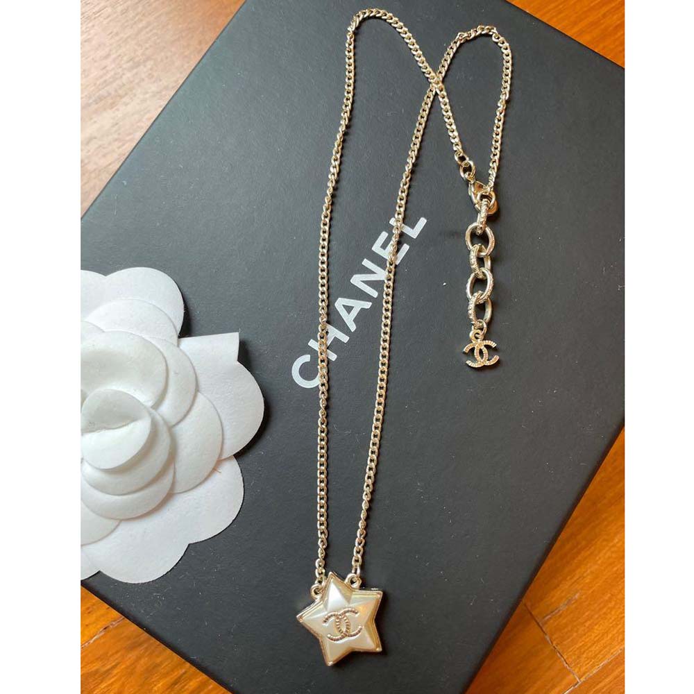 Chanel Women CC Necklace Gold Tone Metal (5)