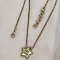 Chanel Women CC Necklace Gold Tone Metal (2)