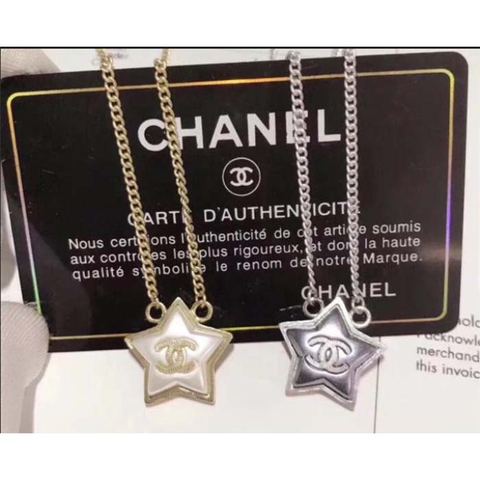 Chanel Women CC Necklace Gold Tone Metal Resin Glass Strass (2)