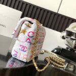 Chanel Women CC Small Flap Bag Sequins Gold-Tone Metal White Yellow Pink Blue – Image 4