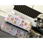Chanel Women CC Small Flap Bag Sequins Gold-Tone Metal White Yellow Pink Blue – Image 5