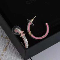 Chanel Women Hoop Earrings in Metal and Diamantés-Pink (1)