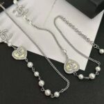 Chanel Women Long Necklace in Metal Glass Pearls and Strass – Bild 6