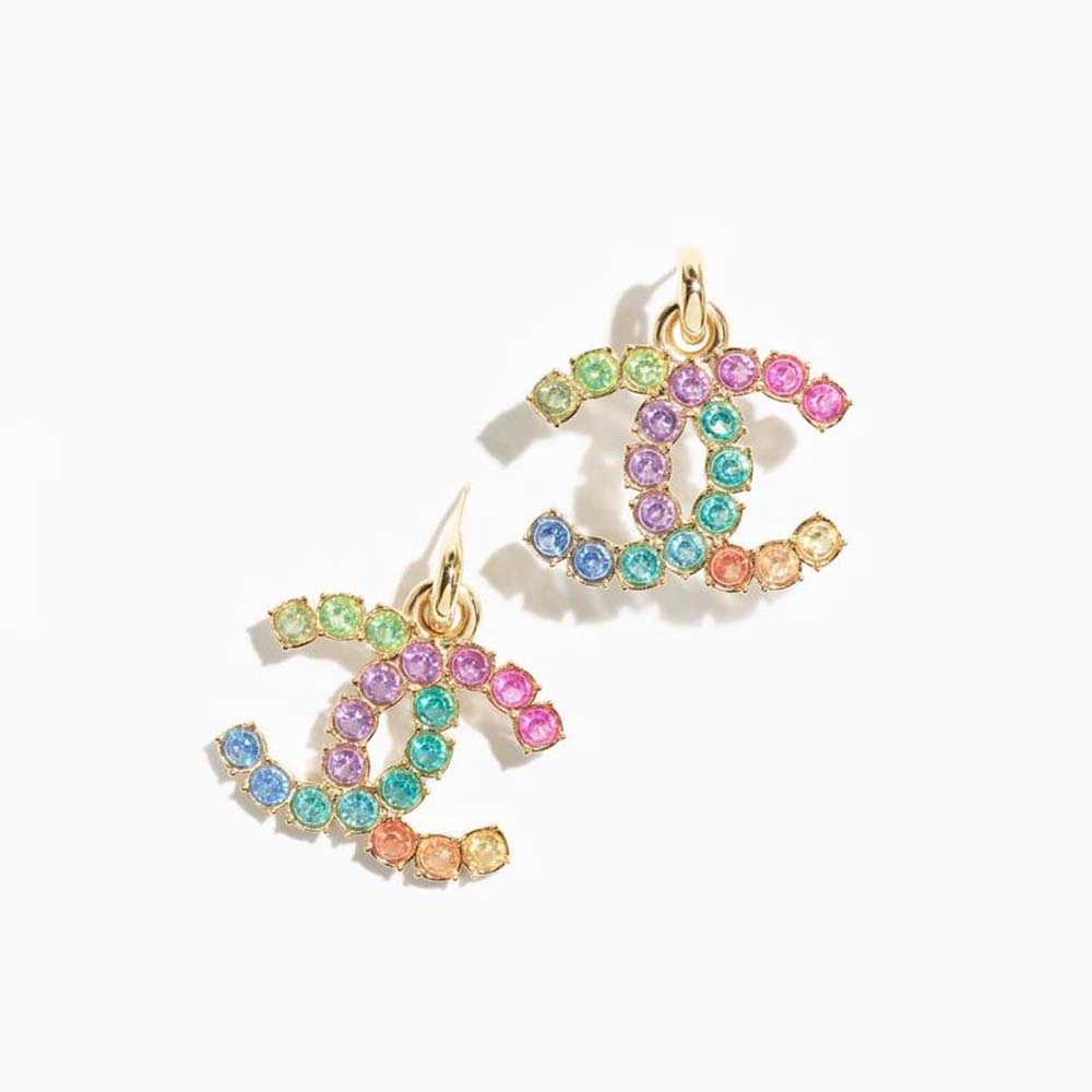 Chanel Women Pendant Earrings in Metal and Strass