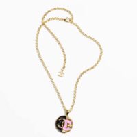 Chanel Women Pendant Necklace in Metal-Black and Pink (1)