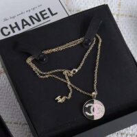 Chanel Women Pendant Necklace in Metal-Black and Pink (1)