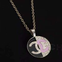 Chanel Women Pendant Necklace in Metal-Black and Pink (1)