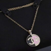 Chanel Women Pendant Necklace in Metal-Black and Pink (1)