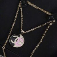 Chanel Women Pendant Necklace in Metal-Black and Pink (1)