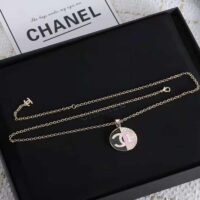 Chanel Women Pendant Necklace in Metal-Black and Pink (1)