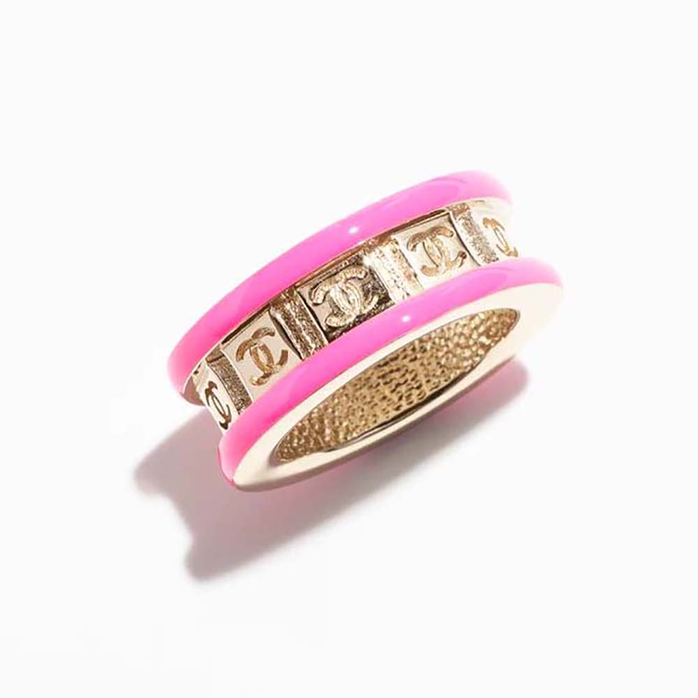 Chanel Women Ring in Metal-Pink