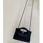 Chanel Women Small Shopping Bag in Aged Calfskin Leather-Black – Bild 4