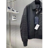 Dior Men CD Bomber Jacket Navy Blue Technical Twill Front Snap Closure Piped Side Pockets (6)