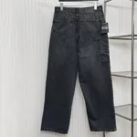Dior Men CD Carpenter Jeans Black Cotton Twill Laser-Faded Vintage Effect Heavy-Weight Denim