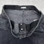 Dior Men CD Carpenter Jeans Black Cotton Twill Laser-Faded Vintage Effect Heavy-Weight Denim