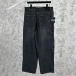 Dior Men CD Carpenter Jeans Black Cotton Twill Laser-Faded Vintage Effect Heavy-Weight Denim