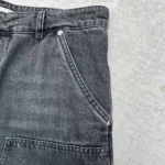 Dior Men CD Carpenter Jeans Black Cotton Twill Laser-Faded Vintage Effect Heavy-Weight Denim