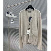 Dior Men CD Christian Dior Couture Cardigan Beige Cashmere Jersey (2)