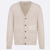 Dior Men CD Christian Dior Couture Cardigan Beige Cashmere Jersey (2)