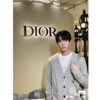 Dior Men CD Christian Dior Couture Cardigan Beige Cashmere Jersey (2)