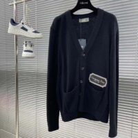 Dior Men CD Christian Dior Couture Cardigan Black Cashmere Jersey (6)