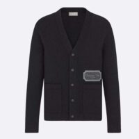 Dior Men CD Christian Dior Couture Cardigan Black Cashmere Jersey (6)