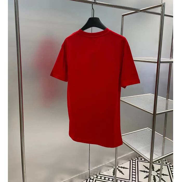Dior Men CD Christian Dior Couture Relaxed-Fit T-Shirt Red Organic Cotton Jersey Reference 413J696C0554_C380 (3)