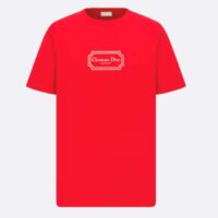 Dior Men CD Christian Dior Couture Relaxed-Fit T-Shirt Red Organic Cotton Jersey Reference 413J696C0554_C380 (6)