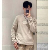 Dior Men CD Christian Dior Couture Sweater Beige Cashmere Jersey (8)