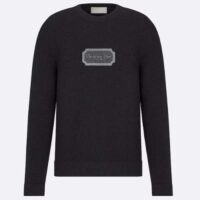 Dior Men CD Christian Dior Couture Sweater Black Cashmere Jersey (11)