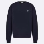 Sweat-shirt oversize en molleton de coton biologique bleu marine Dior Homme CD Diamond