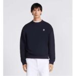 Dior Men CD Diamond Oversized Sweatshirt Navy Blue Organic Cotton Fleece - immagine 10