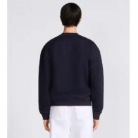 Dior Men CD Diamond Oversized Sweatshirt Navy Blue Organic Cotton Fleece (10)