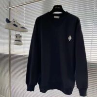 Dior Men CD Diamond Oversized Sweatshirt Navy Blue Organic Cotton Fleece (10)