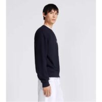 Dior Men CD Diamond Oversized Sweatshirt Navy Blue Organic Cotton Fleece (10)