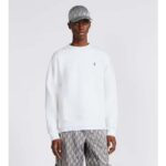 Dior Men CD Diamond Oversized Sweatshirt White Organic Cotton Fleece – Bild 9