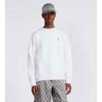 Dior Women CD Diamond Oversized Sweatshirt White Organic Cotton Fleece (7)